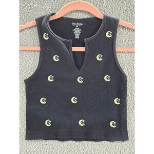 Celestial Tank Top Womens M/L Cotton Candy Moon Stars Crop Y2K 90s Style